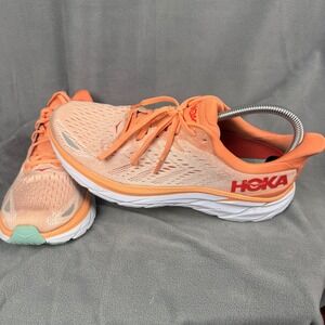 Hoka Clifton 8 Womens Running Shoes Orange Cantaloupe  Peony 1119394 CSVP 11B